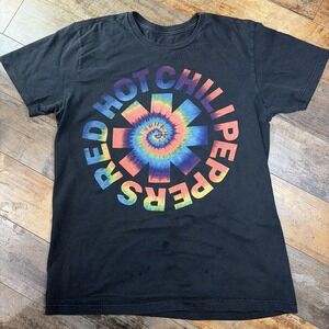 Red Hot Chili Peppers Band T Shirt Tie Dye Logo Graphic Tee Distressed Medium